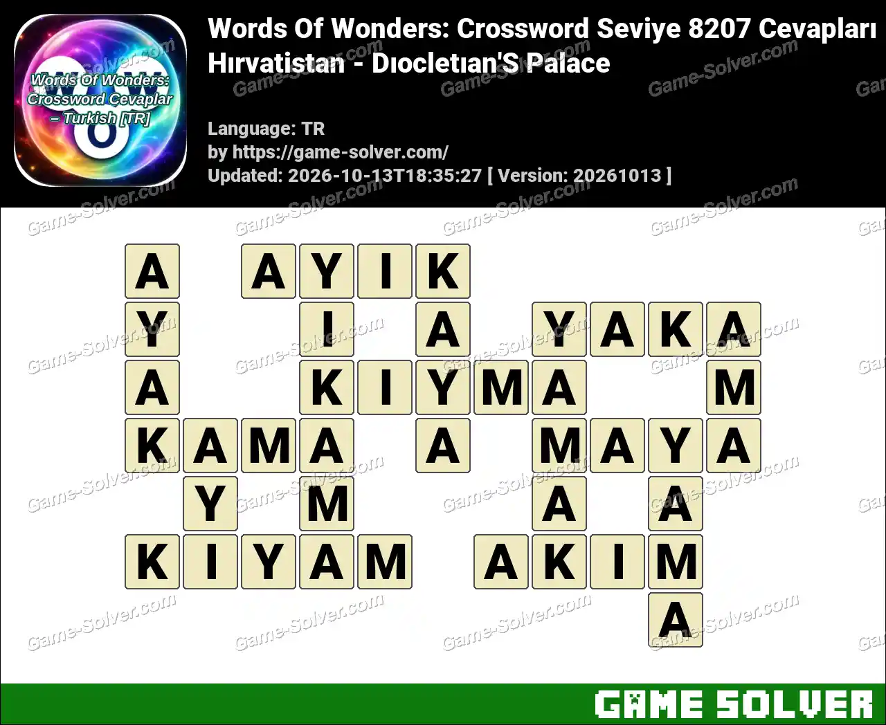 Words Of Wonders: Crossword Seviye 8207 Cevapları – Hırvatistan – Dıocletıan’S Palace